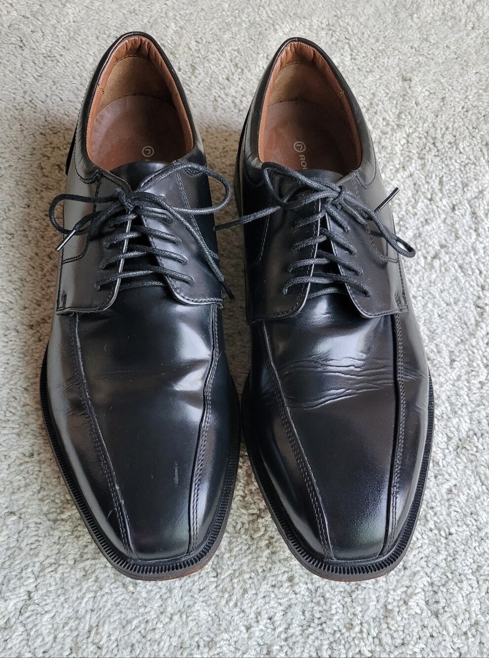 Rockport Mens  Shoes Black Leather Awesome Condition 13